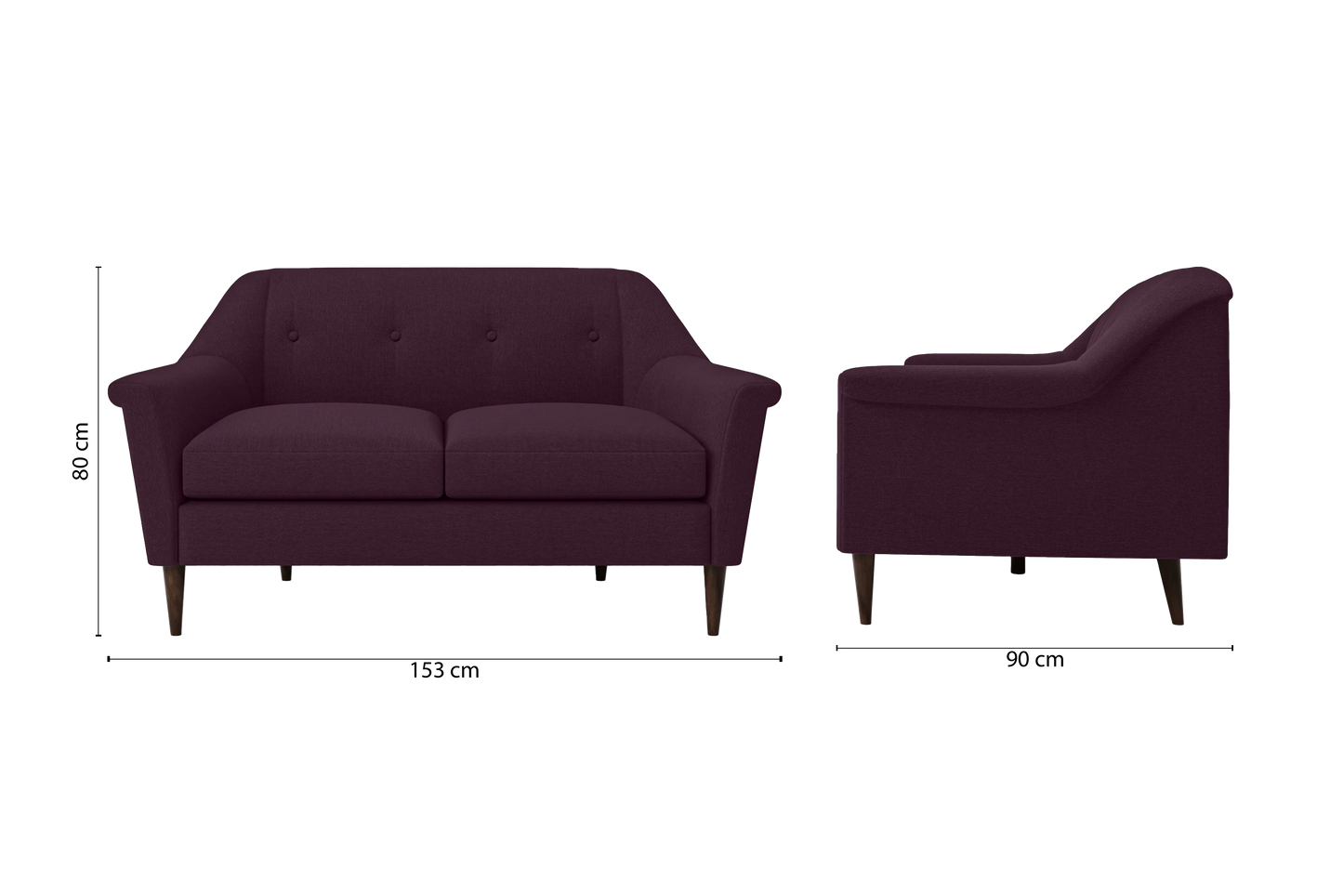 Giovanni 2 Seater Sofa Purple Linen Fabric