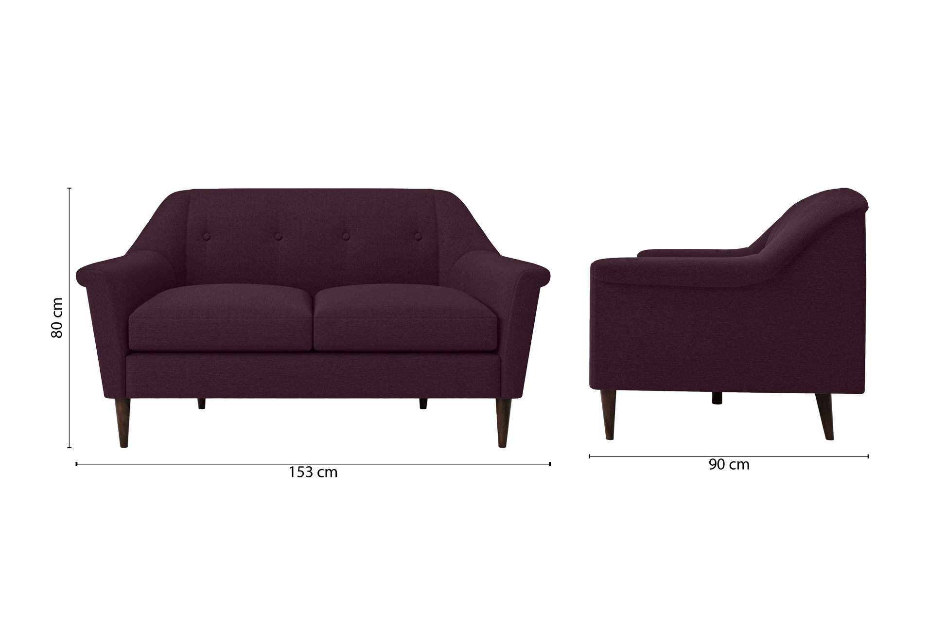 Giovanni 2 Seater Sofa Purple Linen Fabric