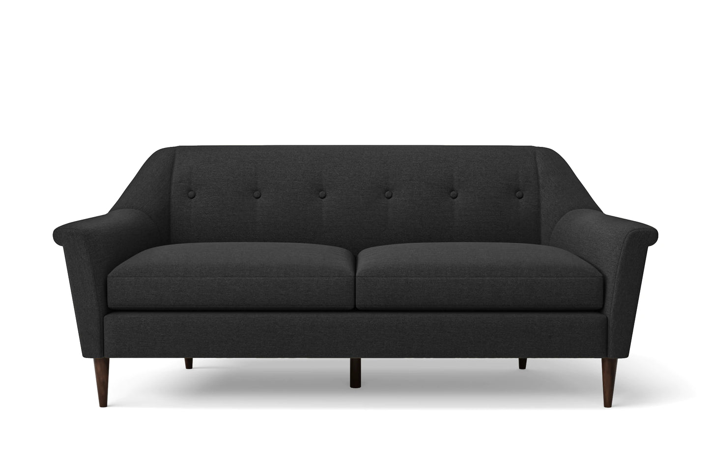 Giovanni 3 Seater Sofa Black Linen Fabric