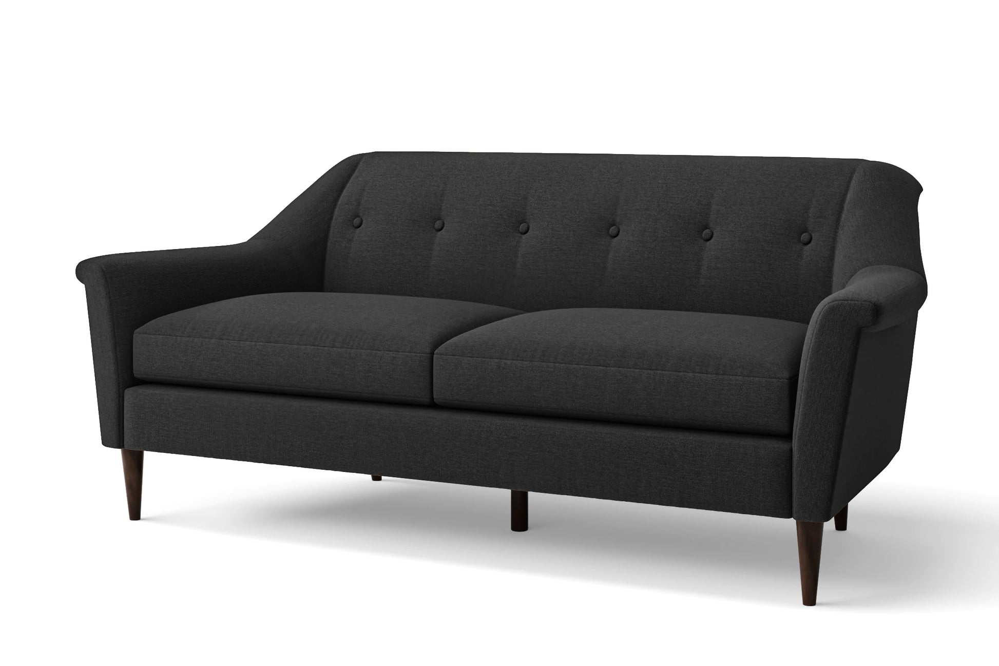 Giovanni 3 Seater Sofa Black Linen Fabric