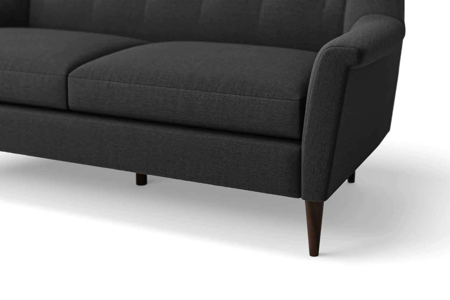 Giovanni 3 Seater Sofa Black Linen Fabric