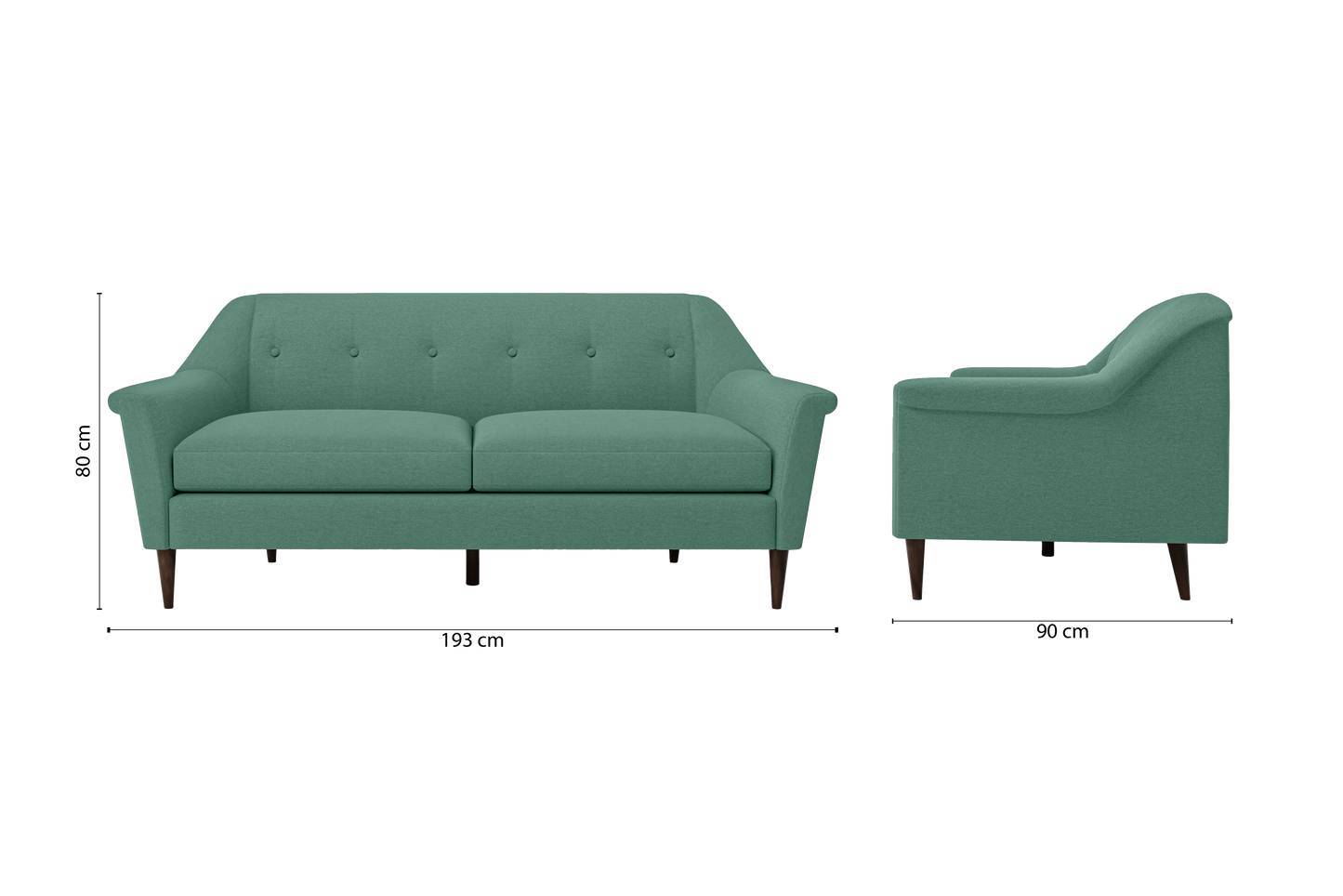 Giovanni 3 Seater Sofa Mint Green Linen Fabric