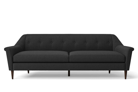 Giovanni 4 Seater Sofa Black Linen Fabric