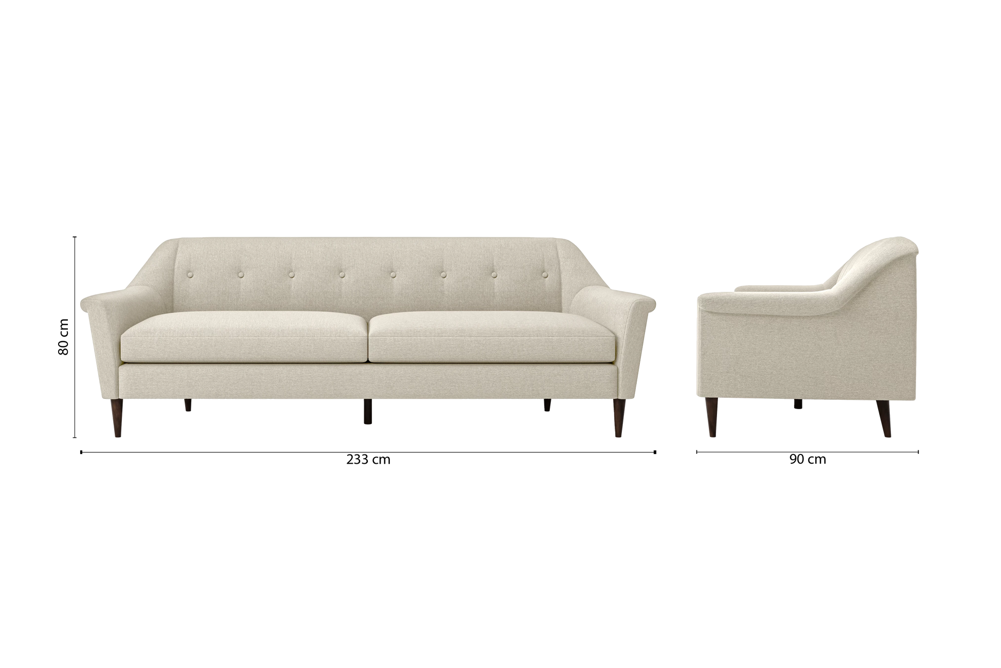 Giovanni 4 Seater Sofa Cream Linen Fabric