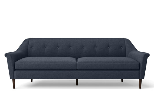 Giovanni 4 Seater Sofa Dark Blue Linen Fabric