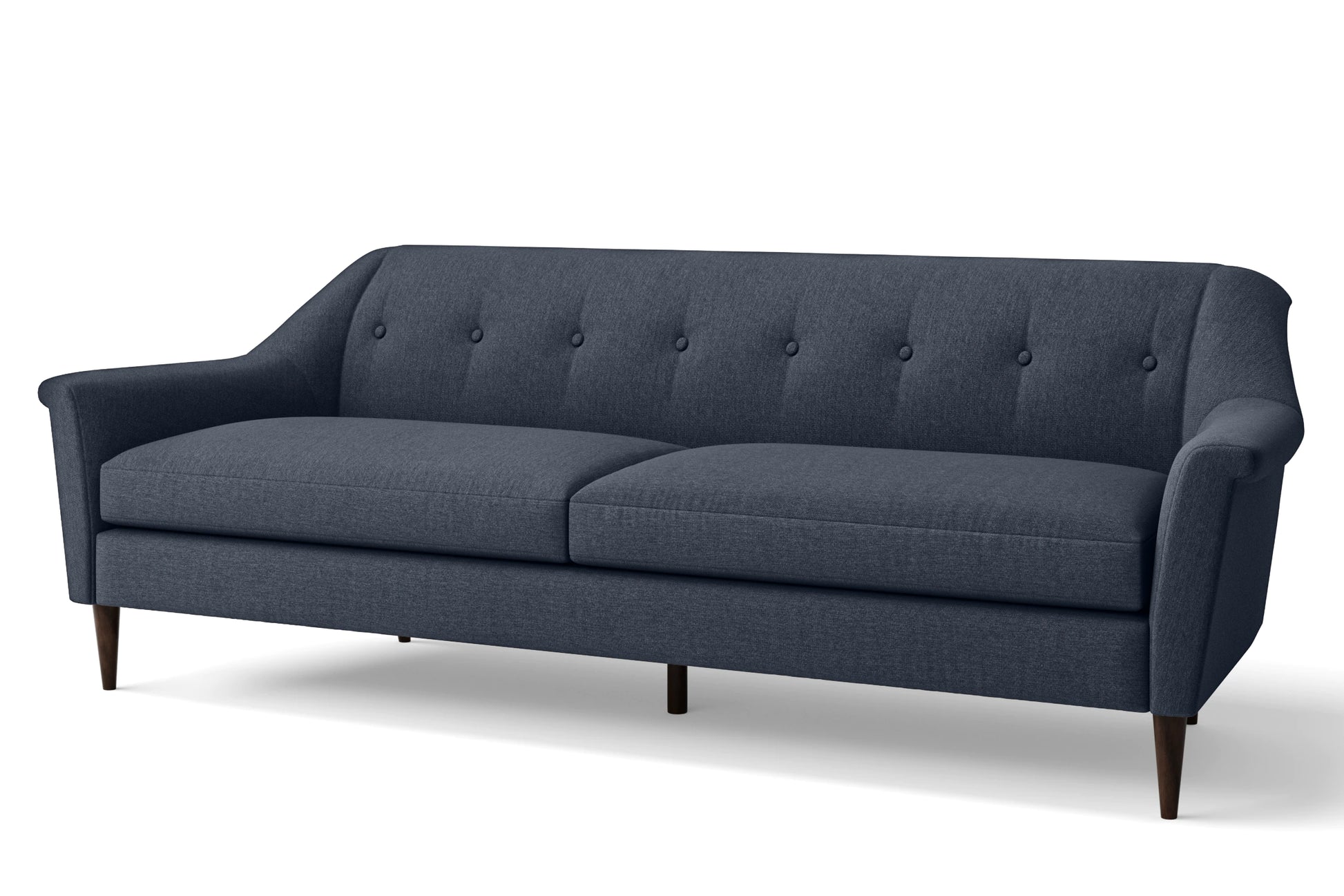 Giovanni 4 Seater Sofa Dark Blue Linen Fabric