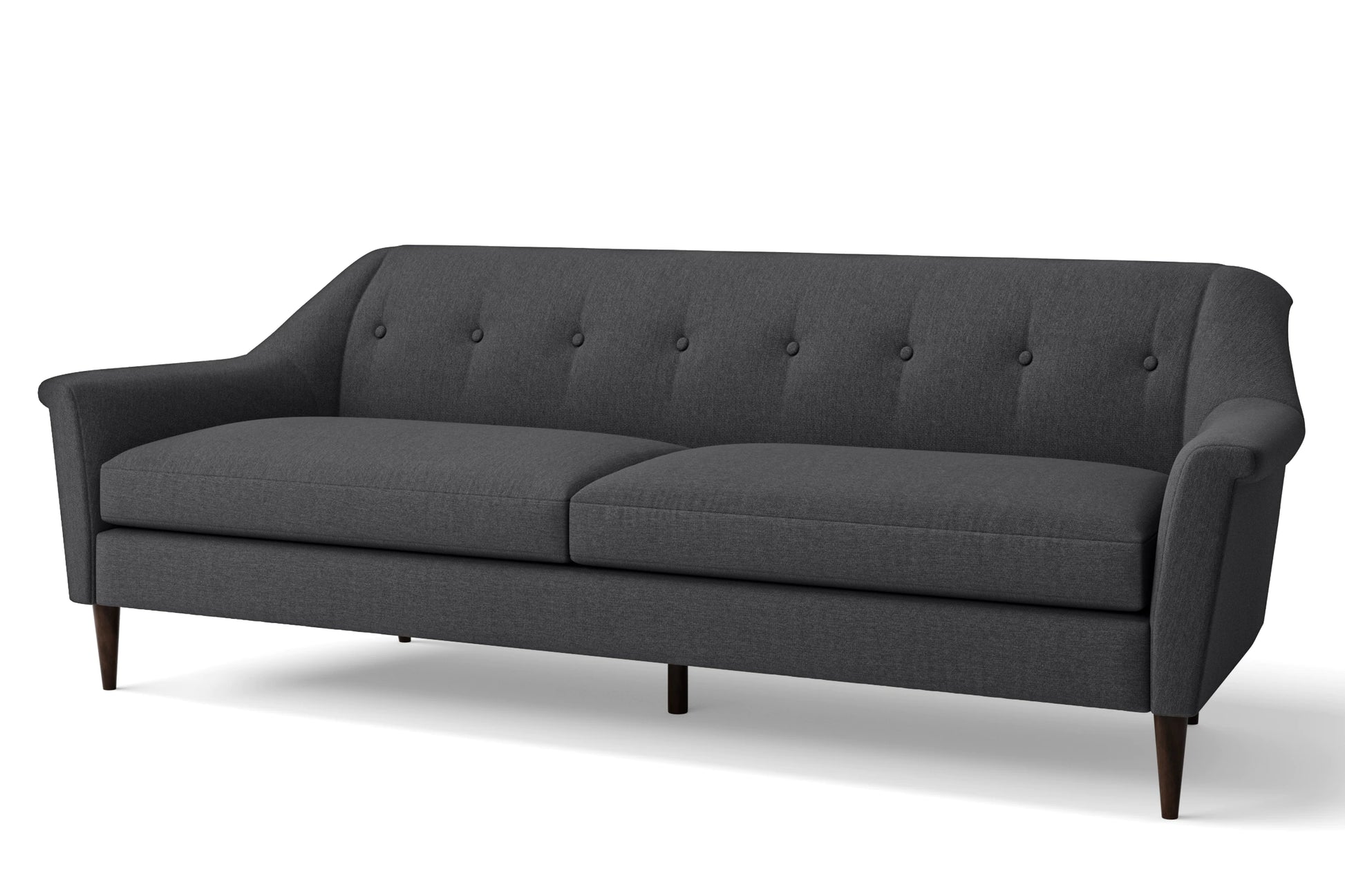 Giovanni 4 Seater Sofa Dark Grey Linen Fabric