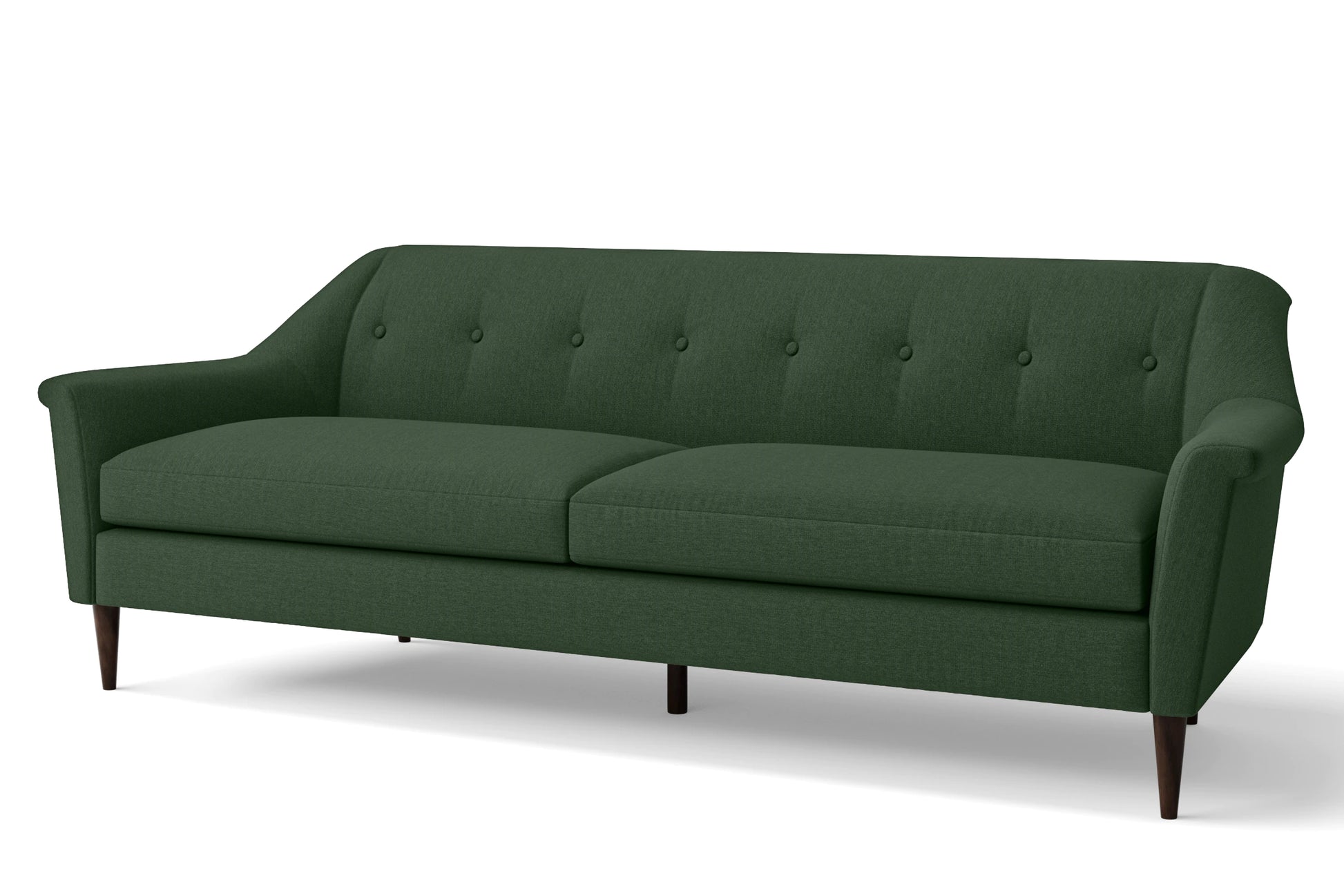 Giovanni 4 Seater Sofa Forest Green Linen Fabric