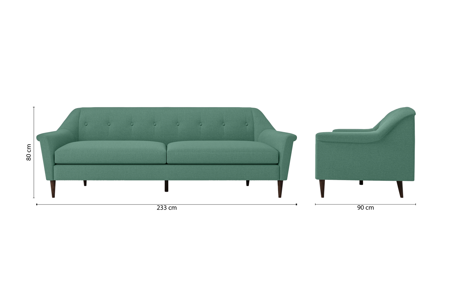 Giovanni 4 Seater Sofa Mint Green Linen Fabric