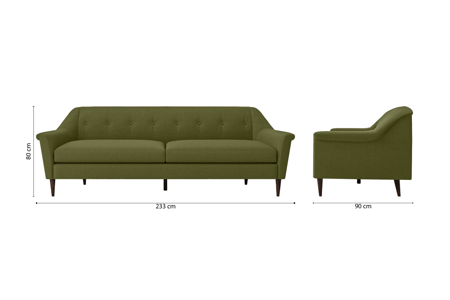 Giovanni 4 Seater Sofa Olive Linen Fabric