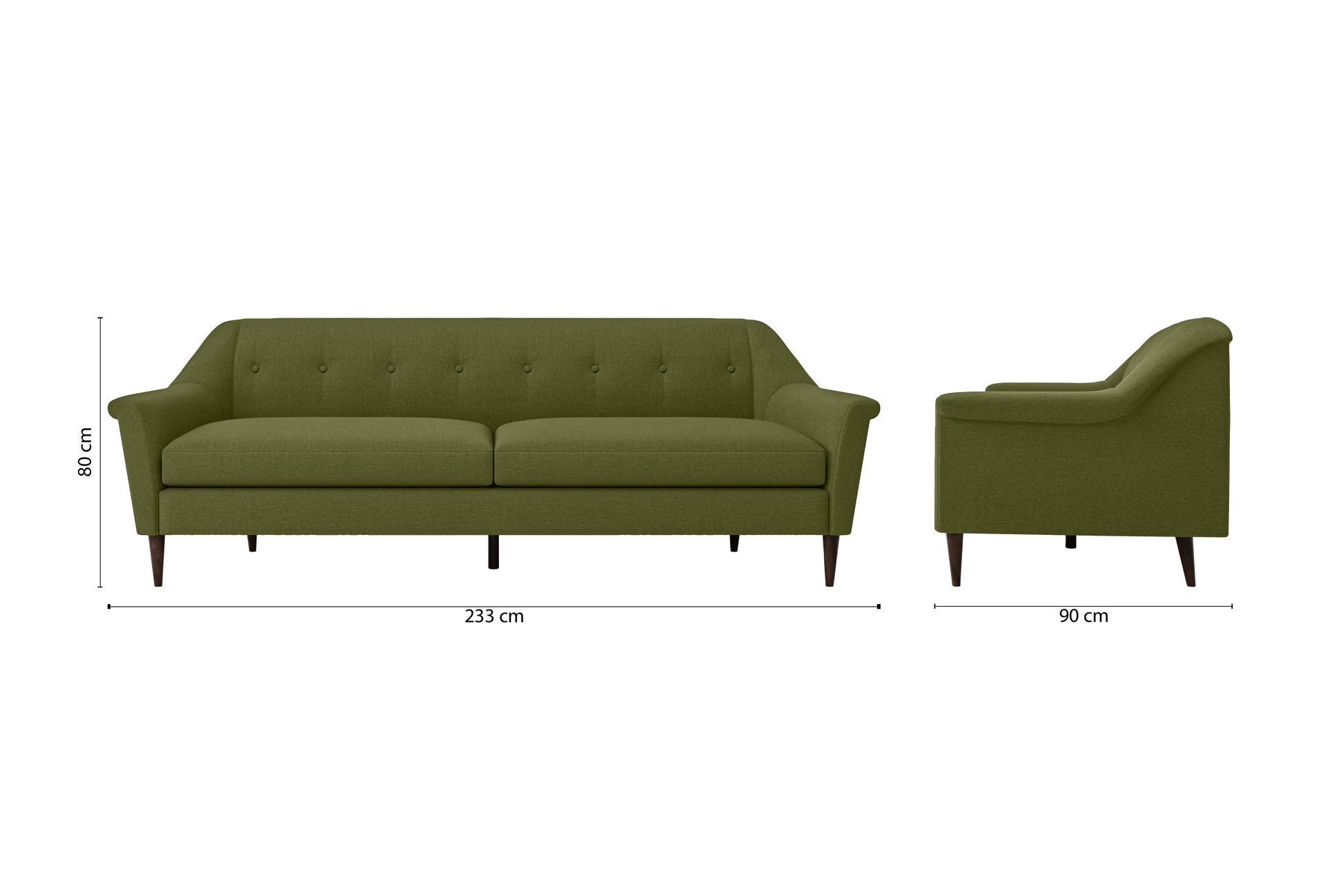 Giovanni 4 Seater Sofa Olive Linen Fabric