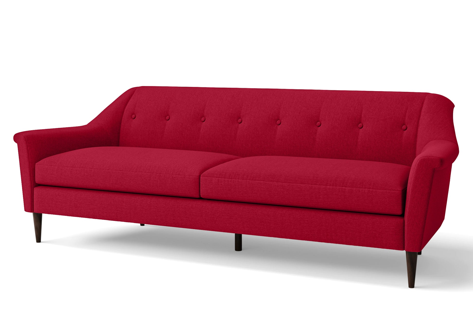 Giovanni 4 Seater Sofa Red Linen Fabric