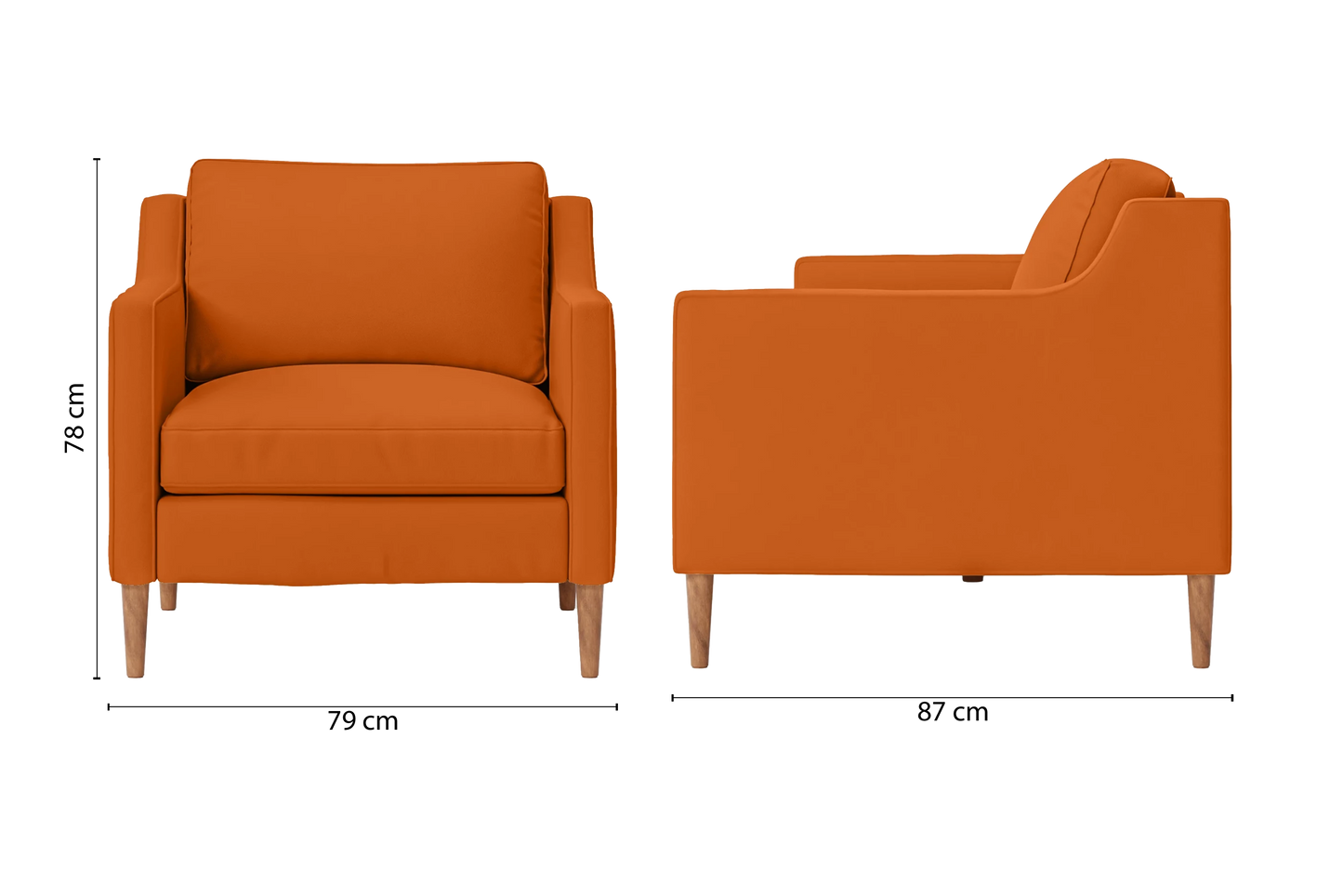 Greco Armchair Orange Leather