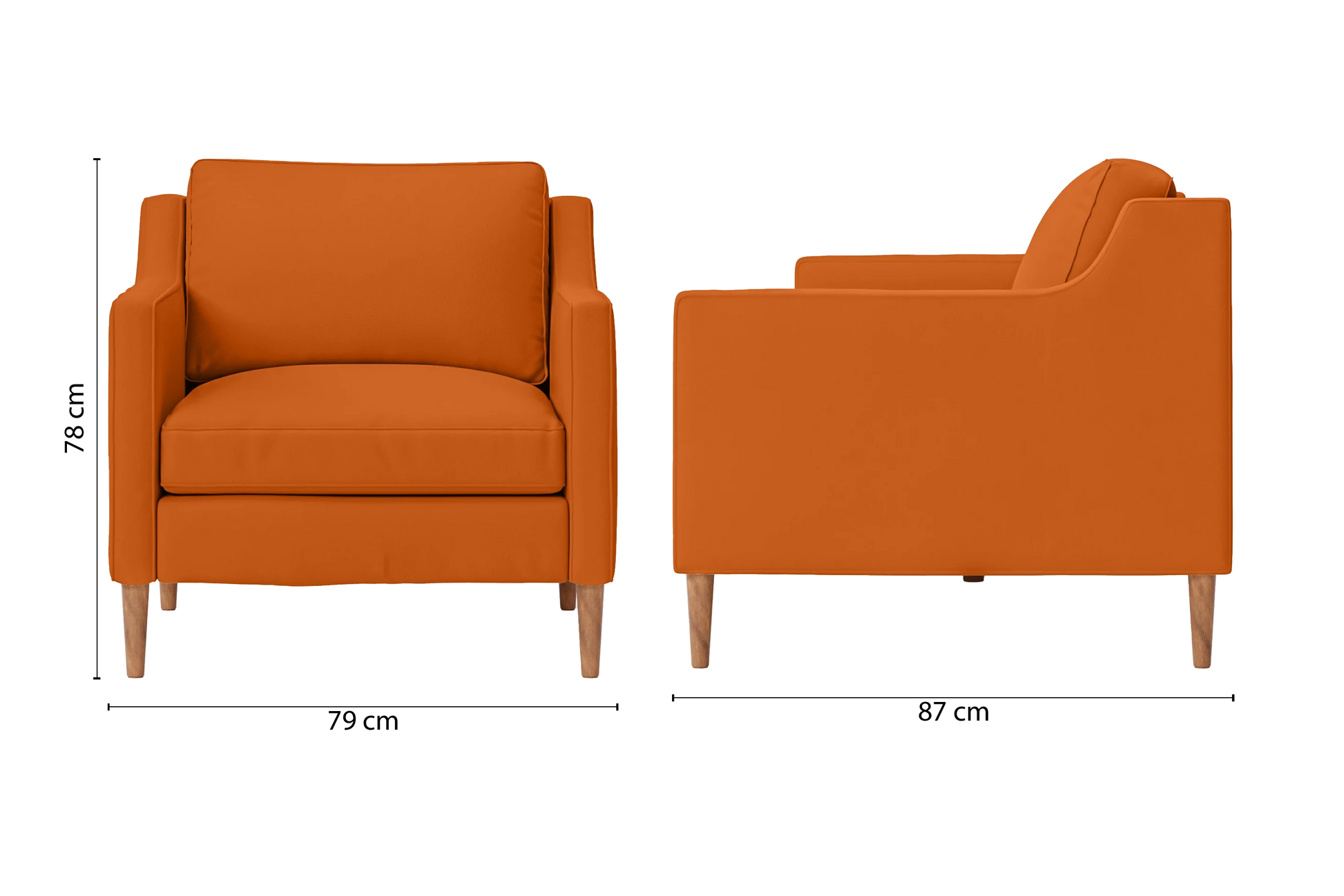 Greco Armchair Orange Leather