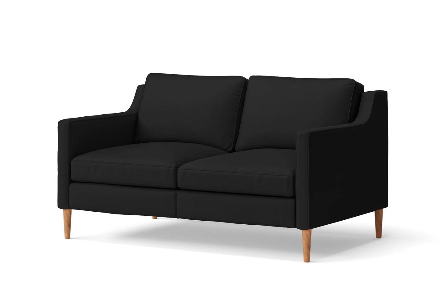 Greco 2 Seater Sofa Black Leather