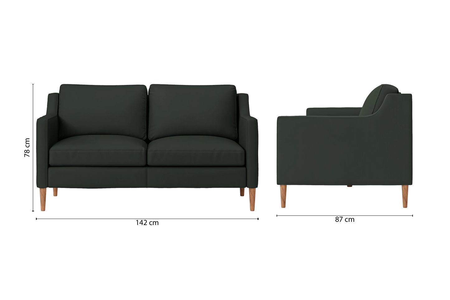 Greco 2 Seater Sofa Green Leather