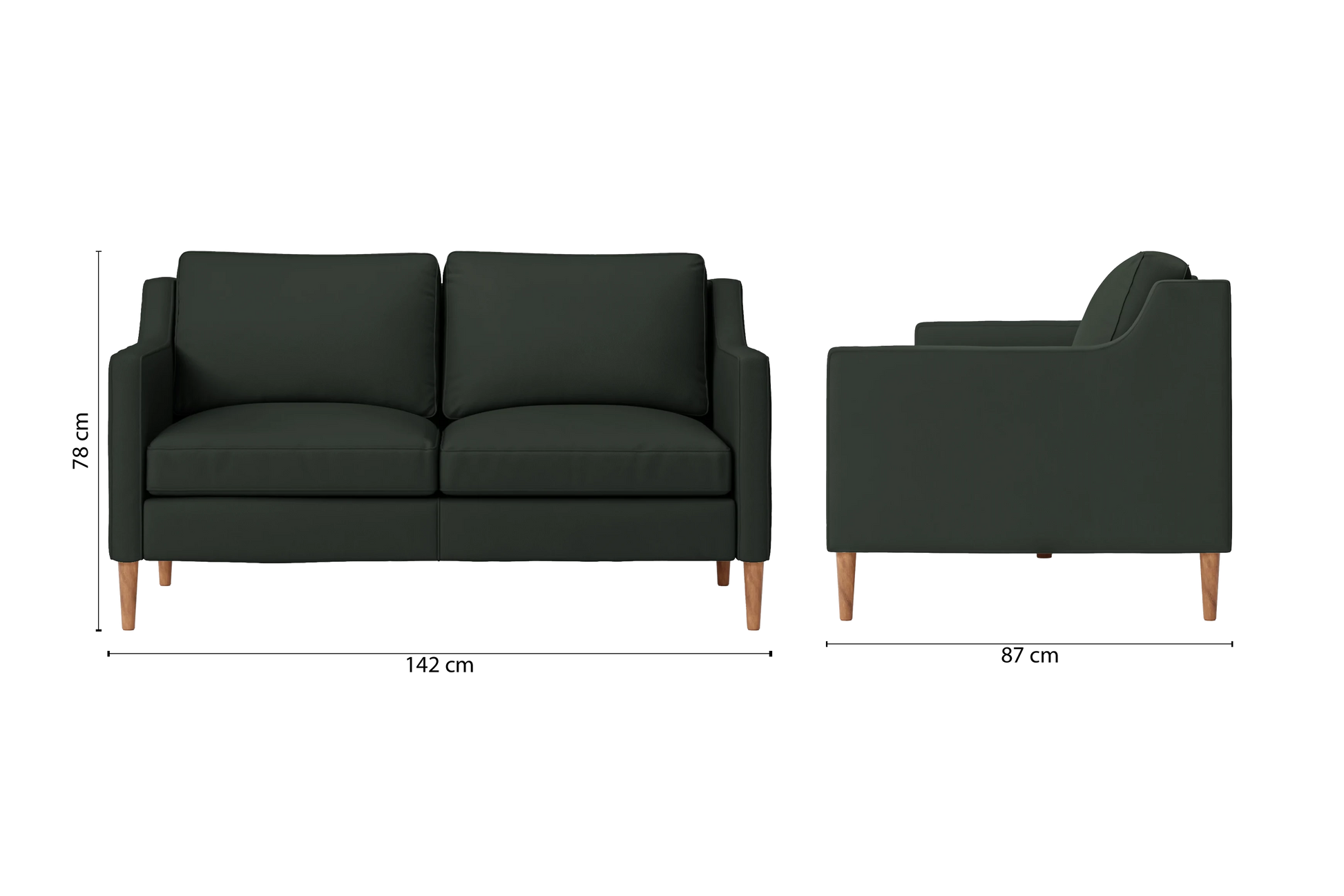 Greco 2 Seater Sofa Green Leather