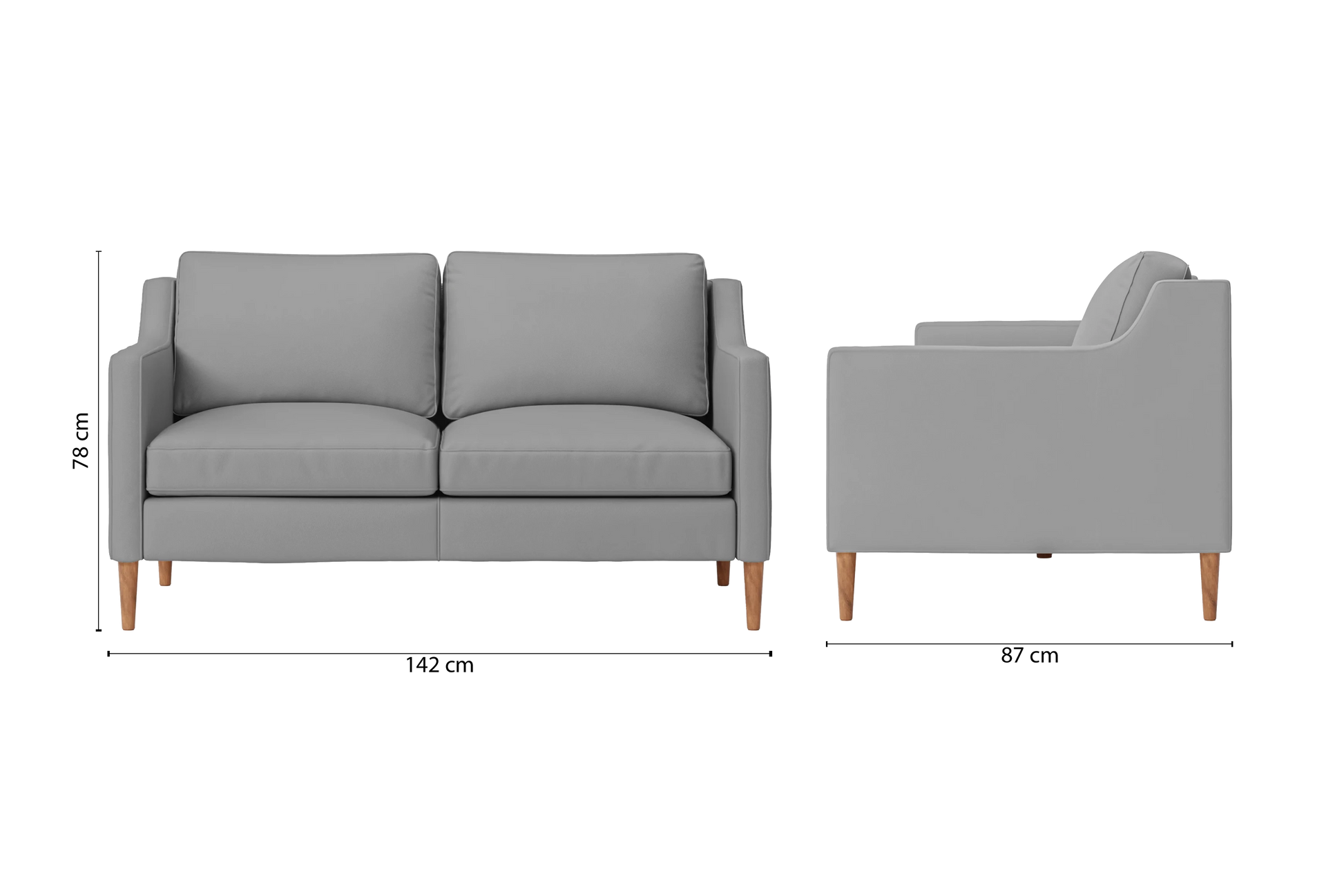 Greco 2 Seater Sofa Grey Leather