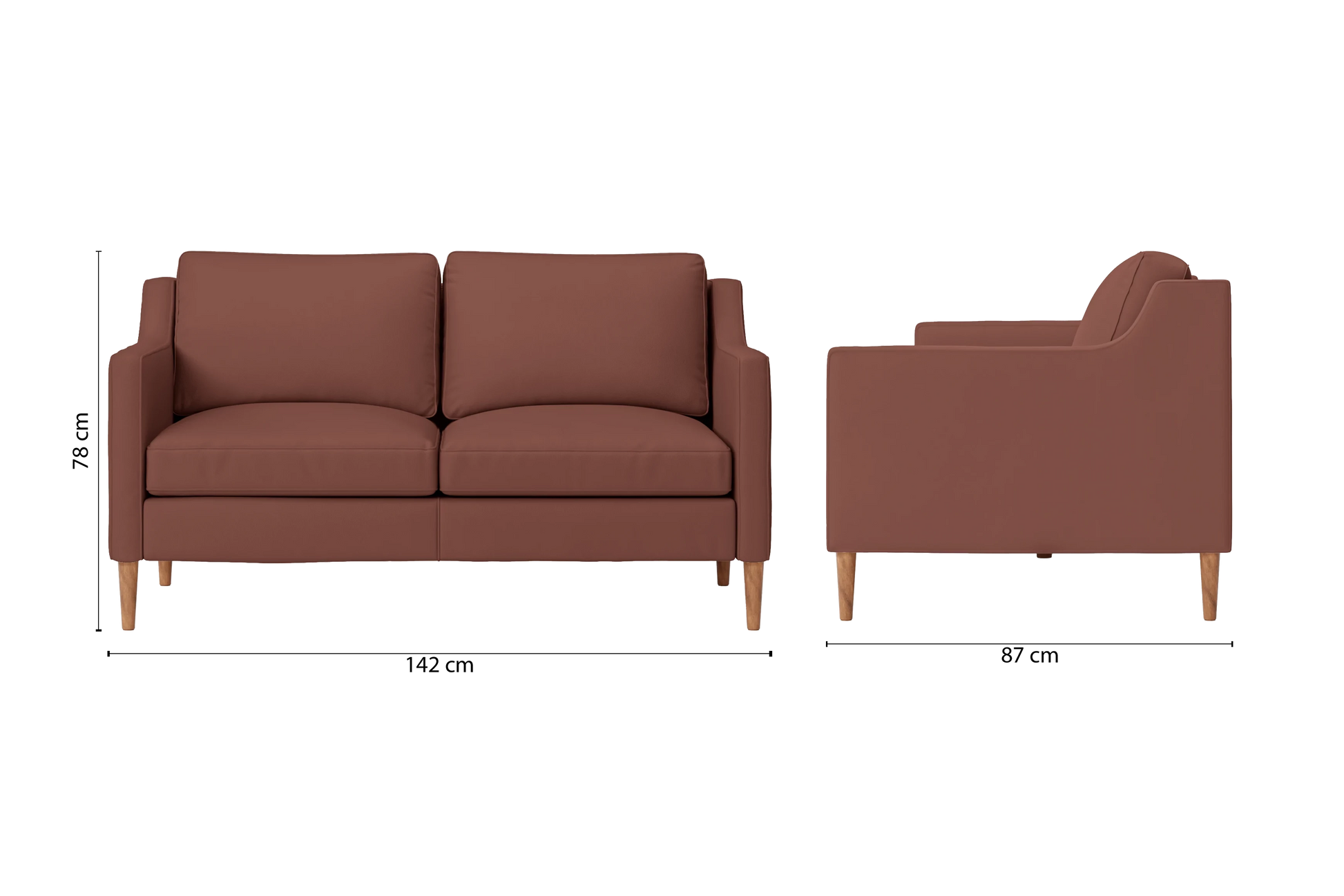 Greco 2 Seater Sofa Mauve Leather