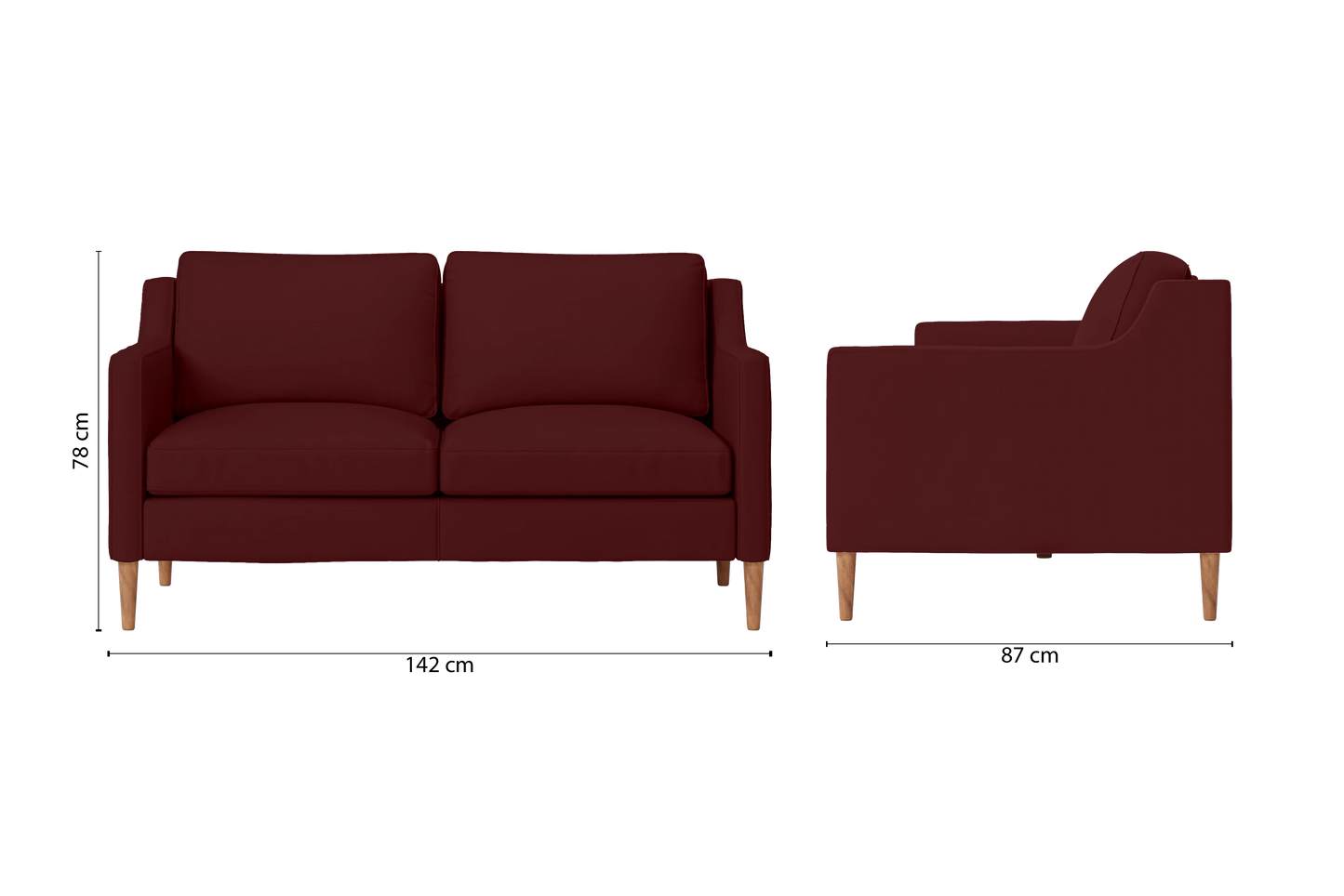 Greco 2 Seater Sofa Red Leather