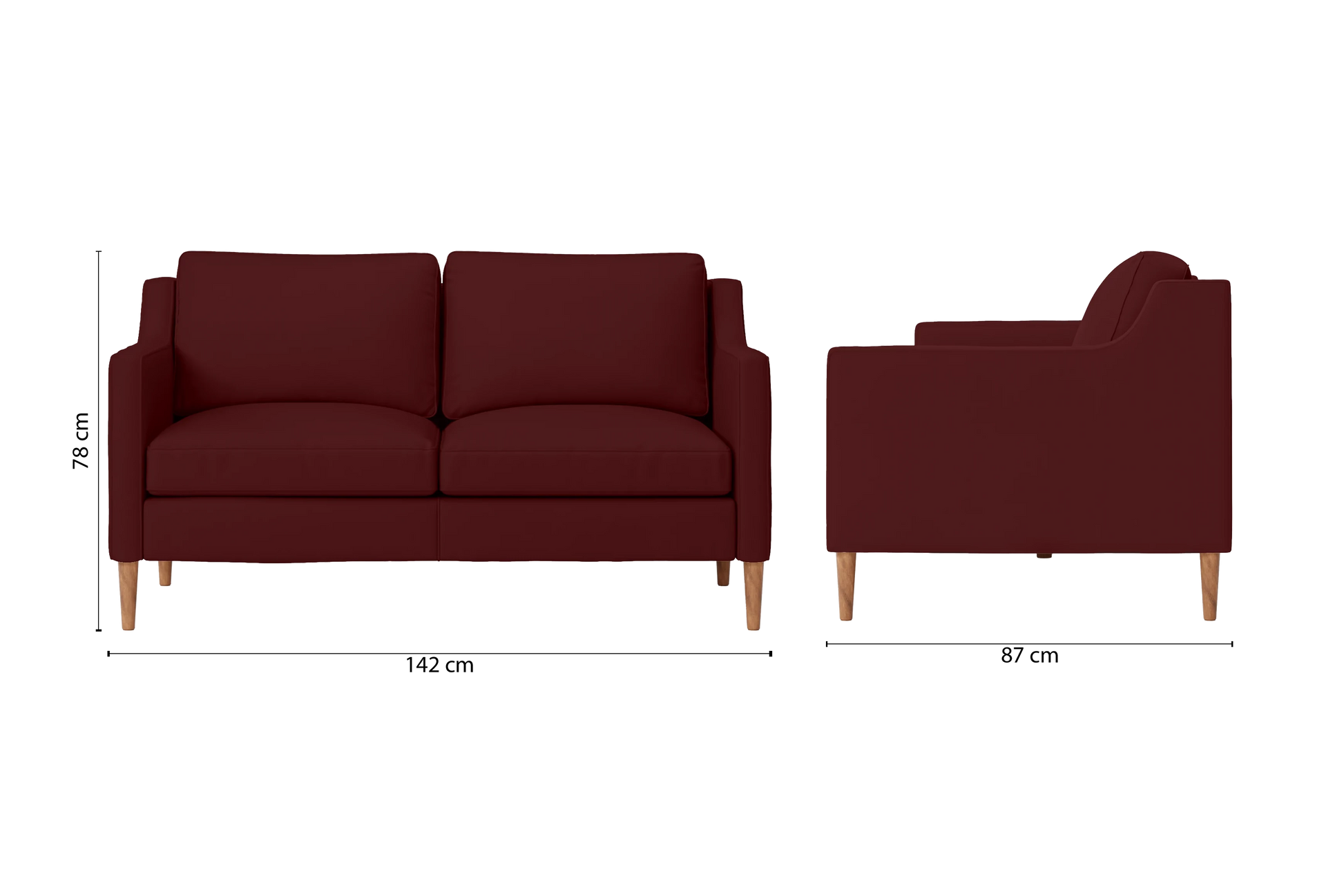 Greco 2 Seater Sofa Red Leather