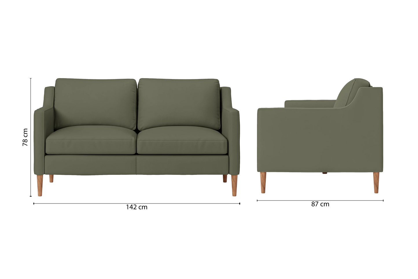 Greco 2 Seater Sofa Sage Leather