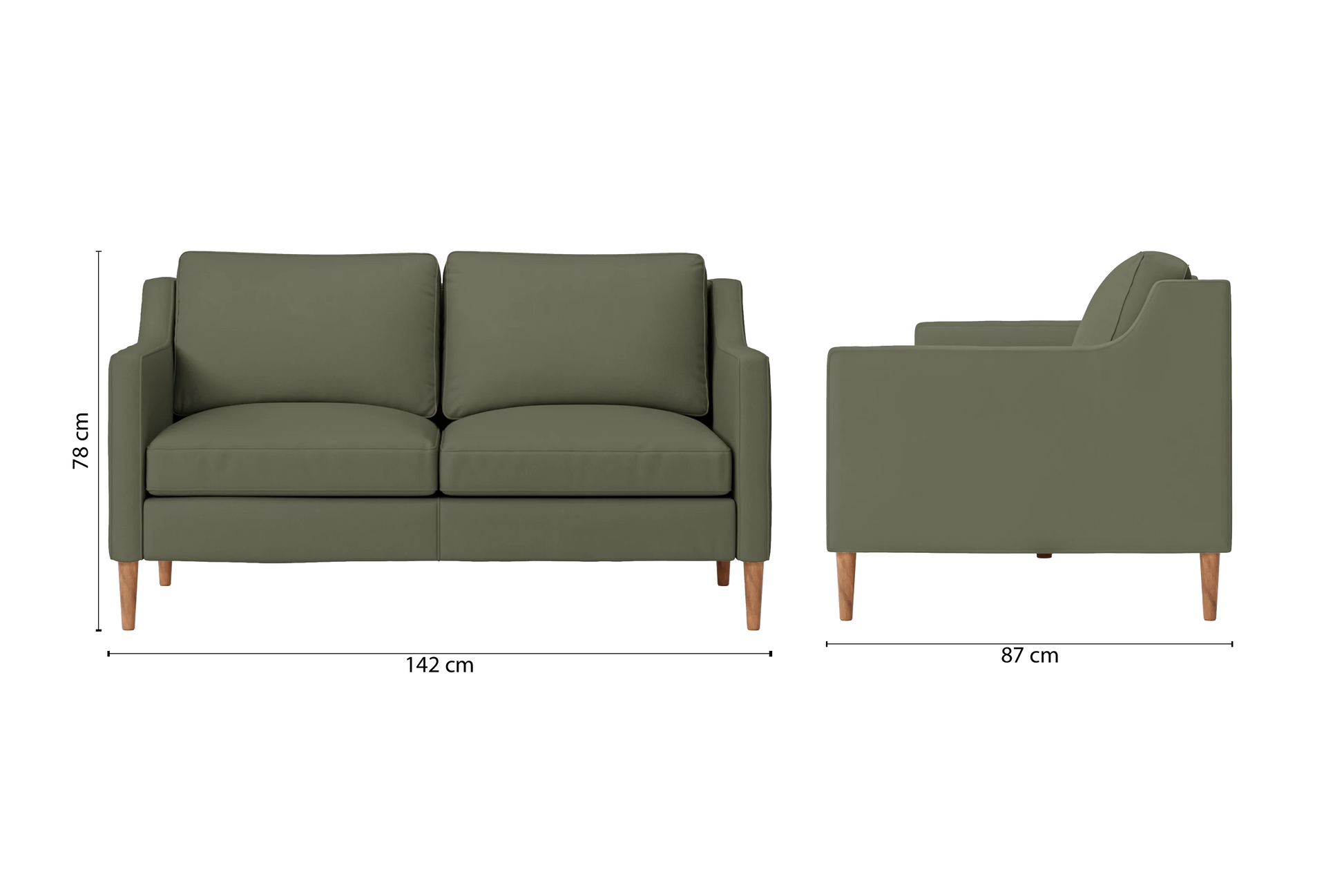 Greco 2 Seater Sofa Sage Leather