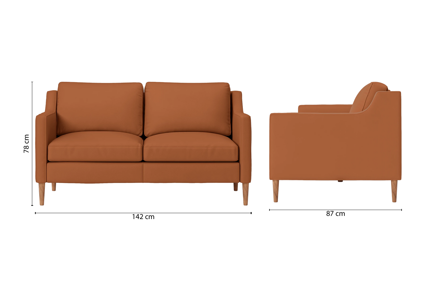 Greco 2 Seater Sofa Tan Brown Leather