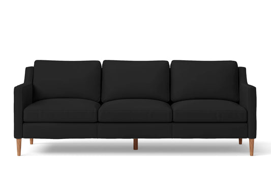 Greco 3 Seater Sofa Black Leather