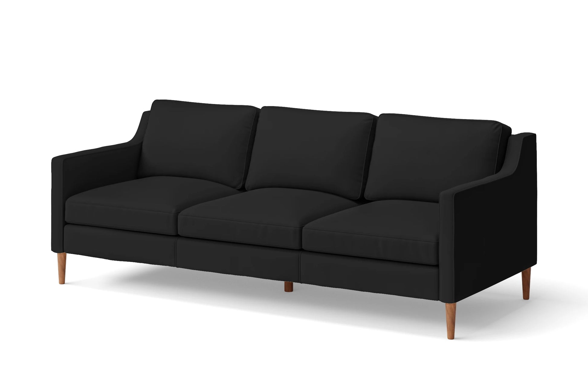 Greco 3 Seater Sofa Black Leather