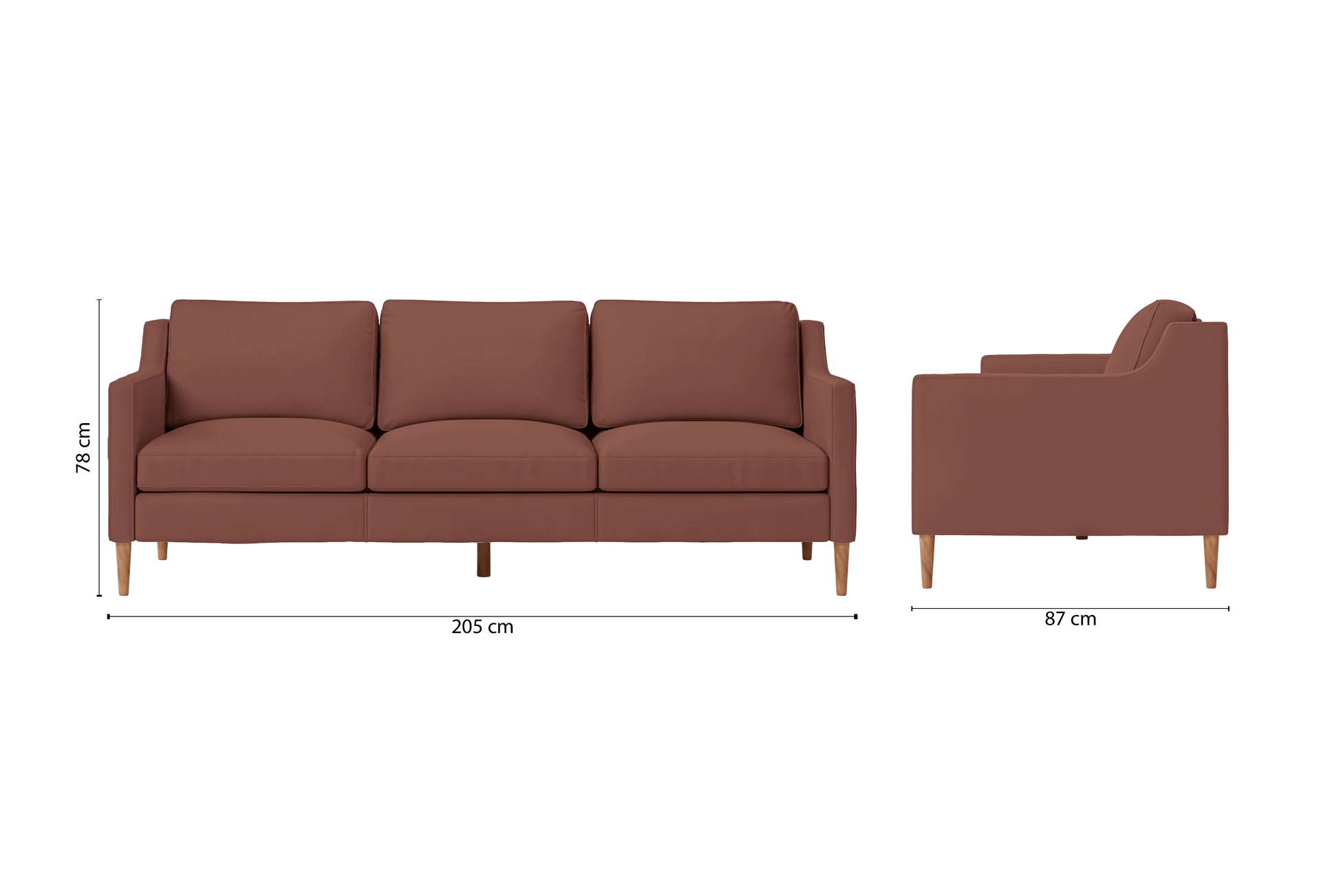 Greco 3 Seater Sofa Mauve Leather