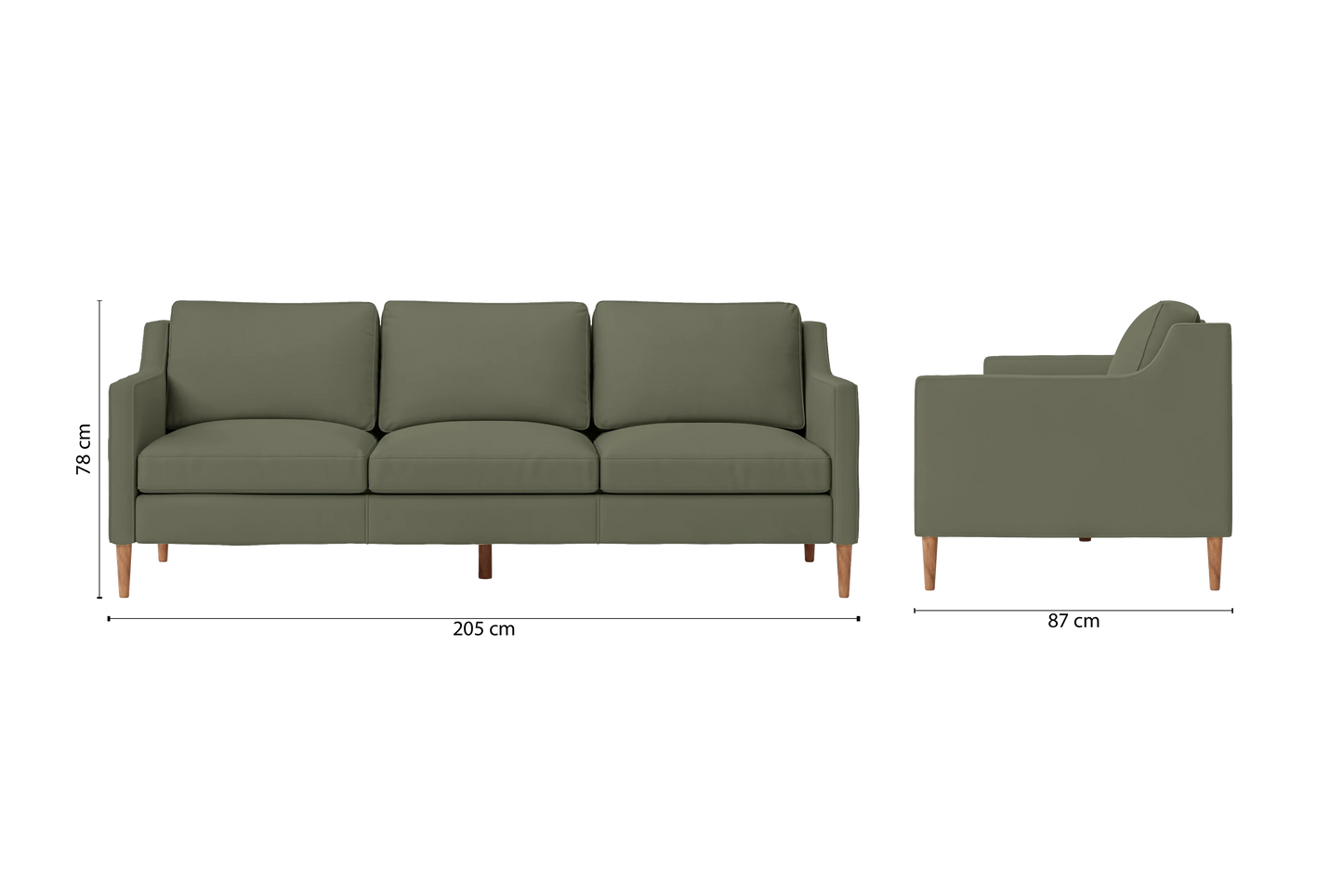 Greco 3 Seater Sofa Sage Leather