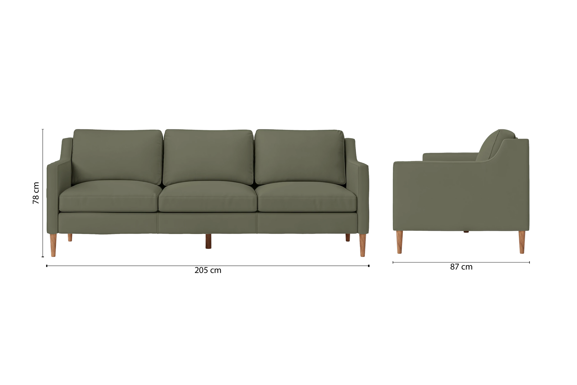 Greco 3 Seater Sofa Sage Leather