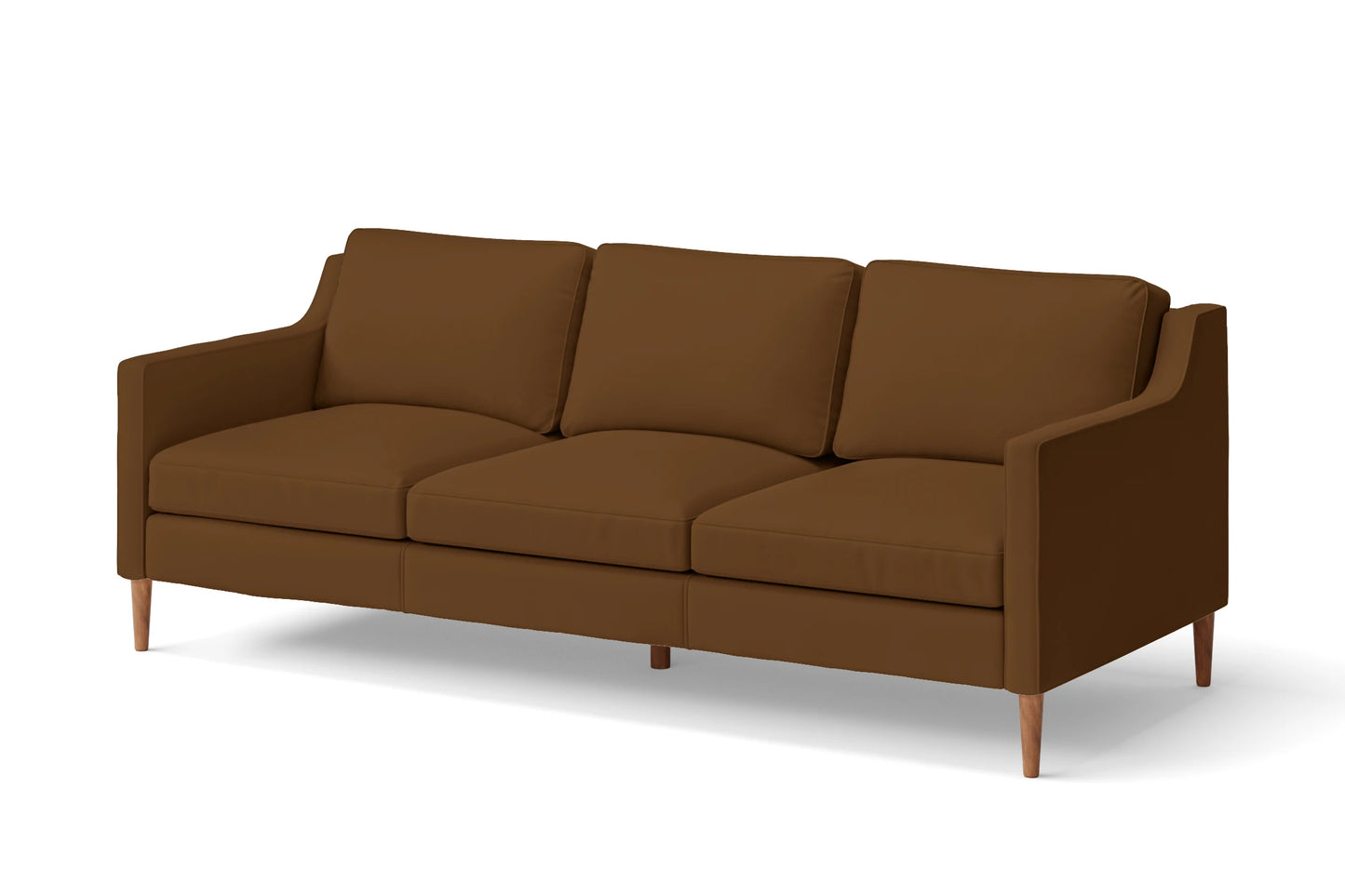 Greco 3 Seater Sofa Walnut Brown Leather