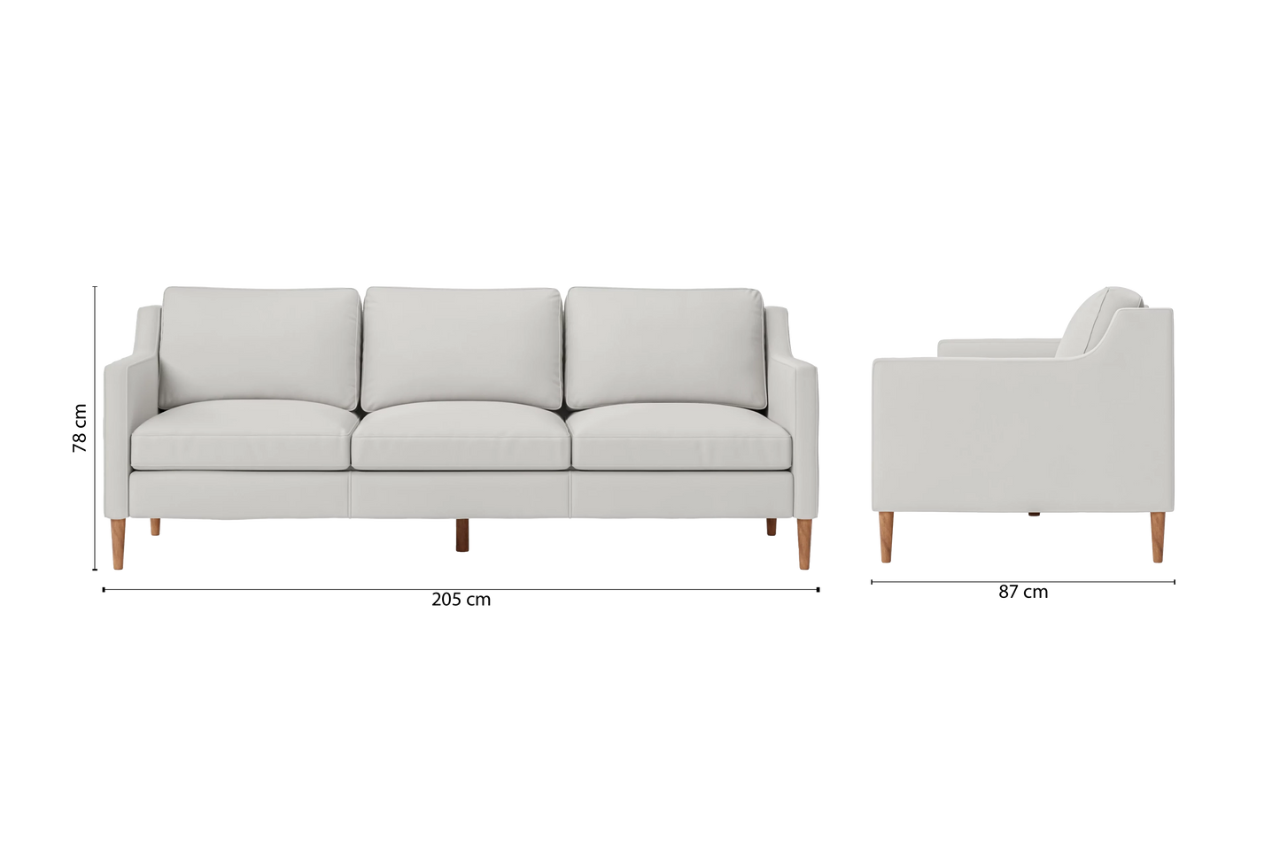 Greco 3 Seater Sofa White Leather