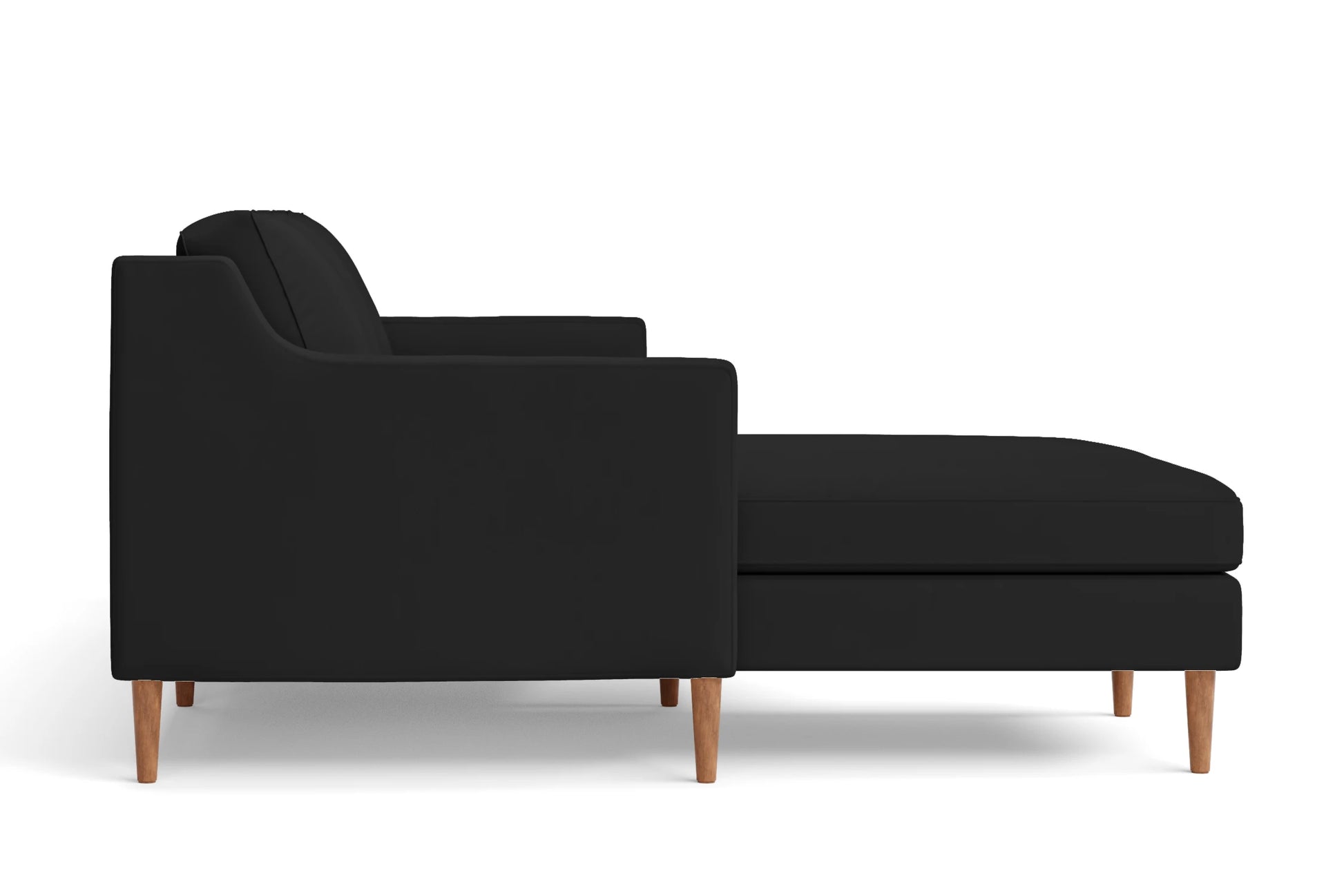 Greco 3 Seater Left Hand Facing Chaise Lounge Corner Sofa Black Leather