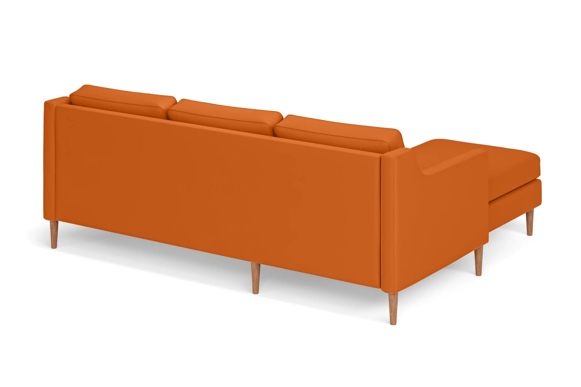 Greco 3 Seater Left Hand Facing Chaise Lounge Corner Sofa Orange Leather