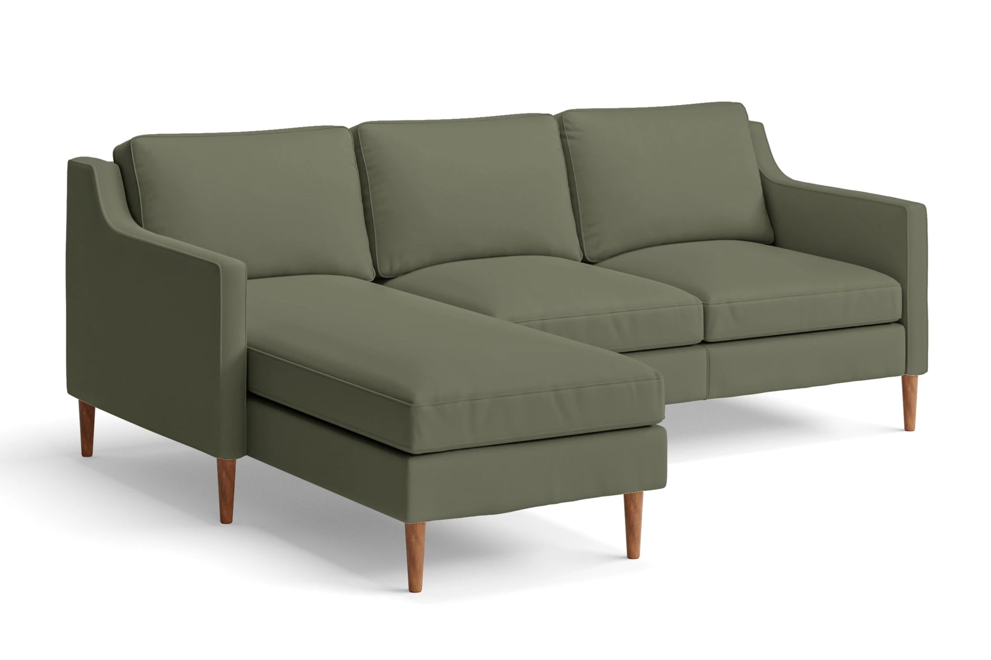 Greco 3 Seater Left Hand Facing Chaise Lounge Corner Sofa Sage Leather