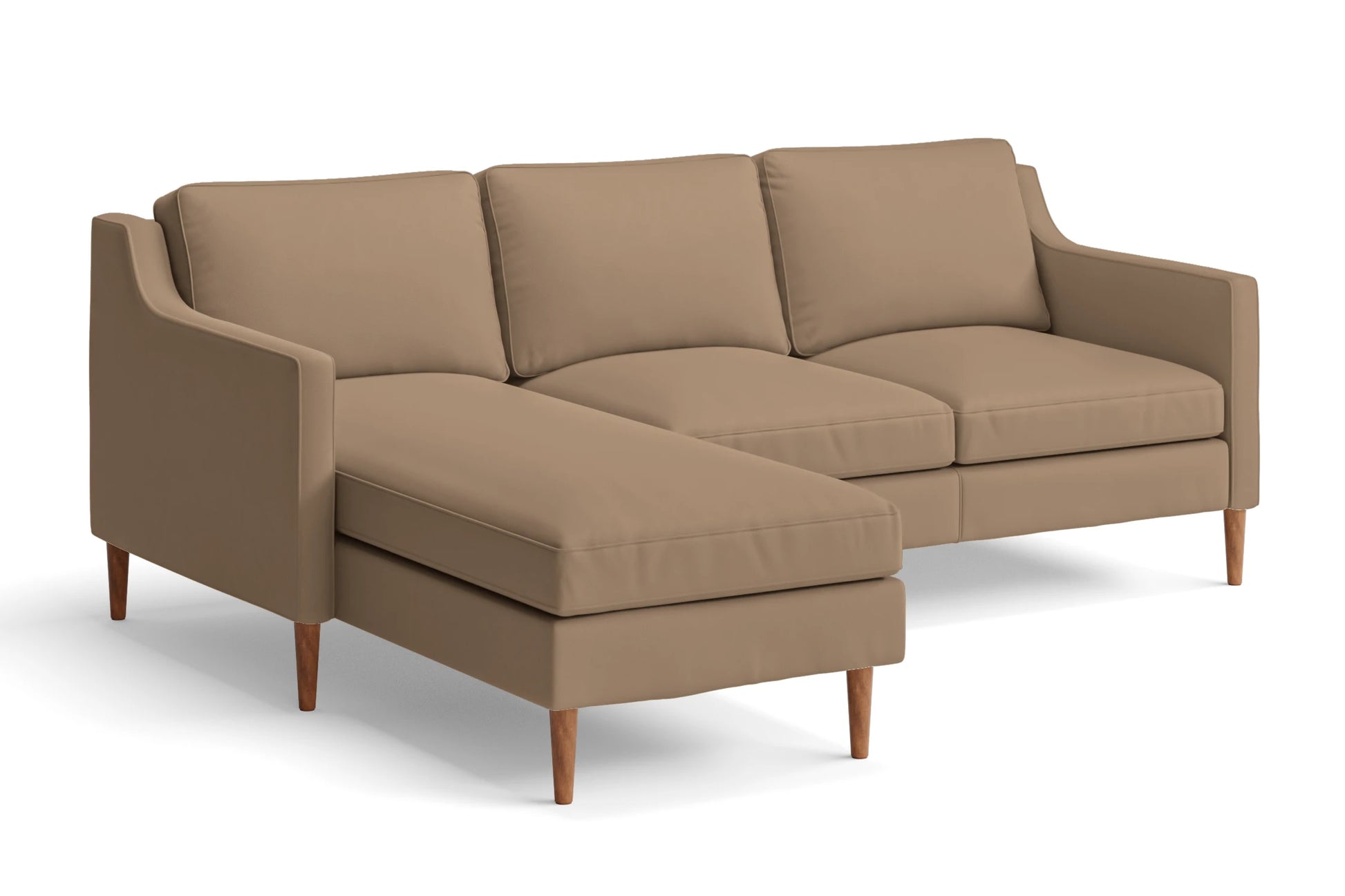 Greco 3 Seater Left Hand Facing Chaise Lounge Corner Sofa Stone Leather