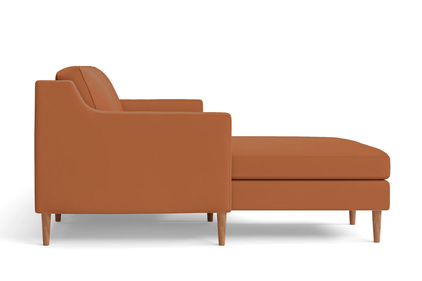 Greco 3 Seater Left Hand Facing Chaise Lounge Corner Sofa Tan Brown Leather