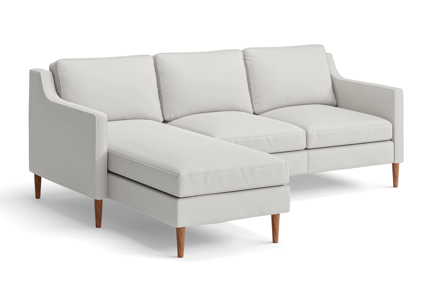 Greco 3 Seater Left Hand Facing Chaise Lounge Corner Sofa White Leather