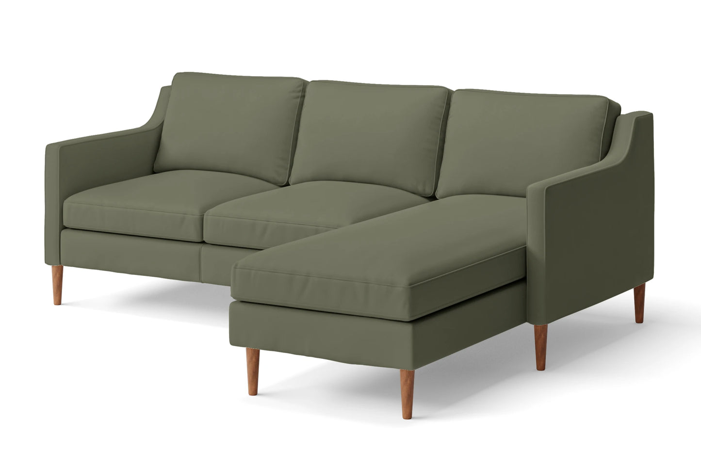 Greco 3 Seater Right Hand Facing Chaise Lounge Corner Sofa Sage Leather