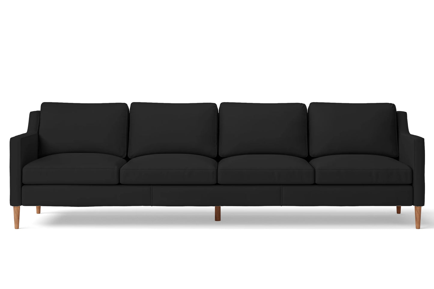 Greco 4 Seater Sofa Black Leather