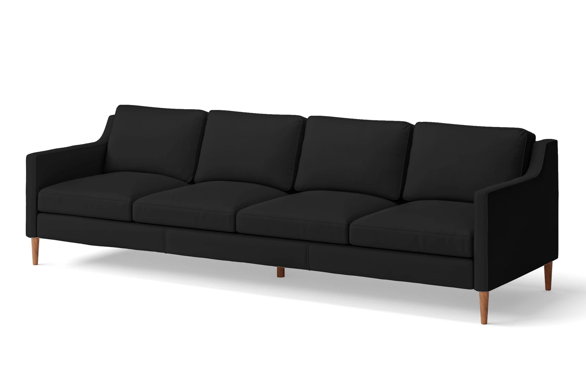 Greco 4 Seater Sofa Black Leather