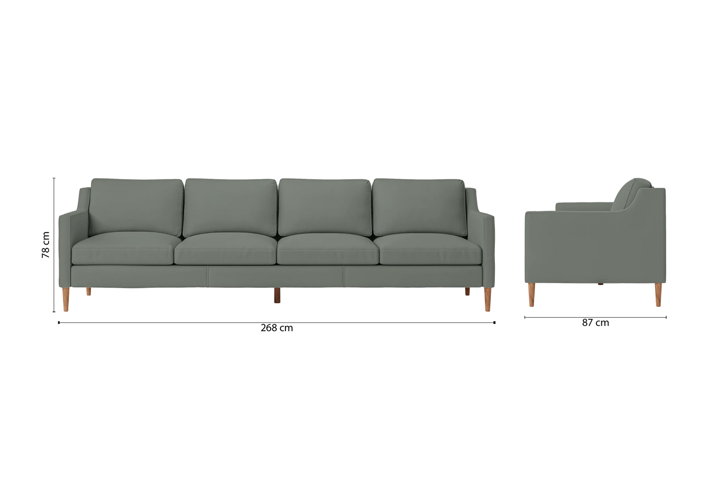 Greco 4 Seater Sofa Lush Leather