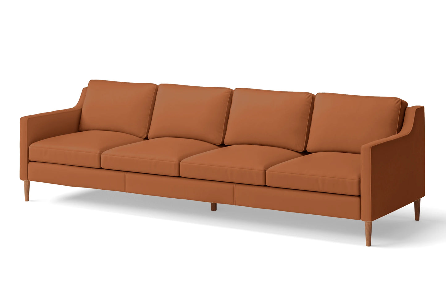 Greco 4 Seater Sofa Tan Brown Leather