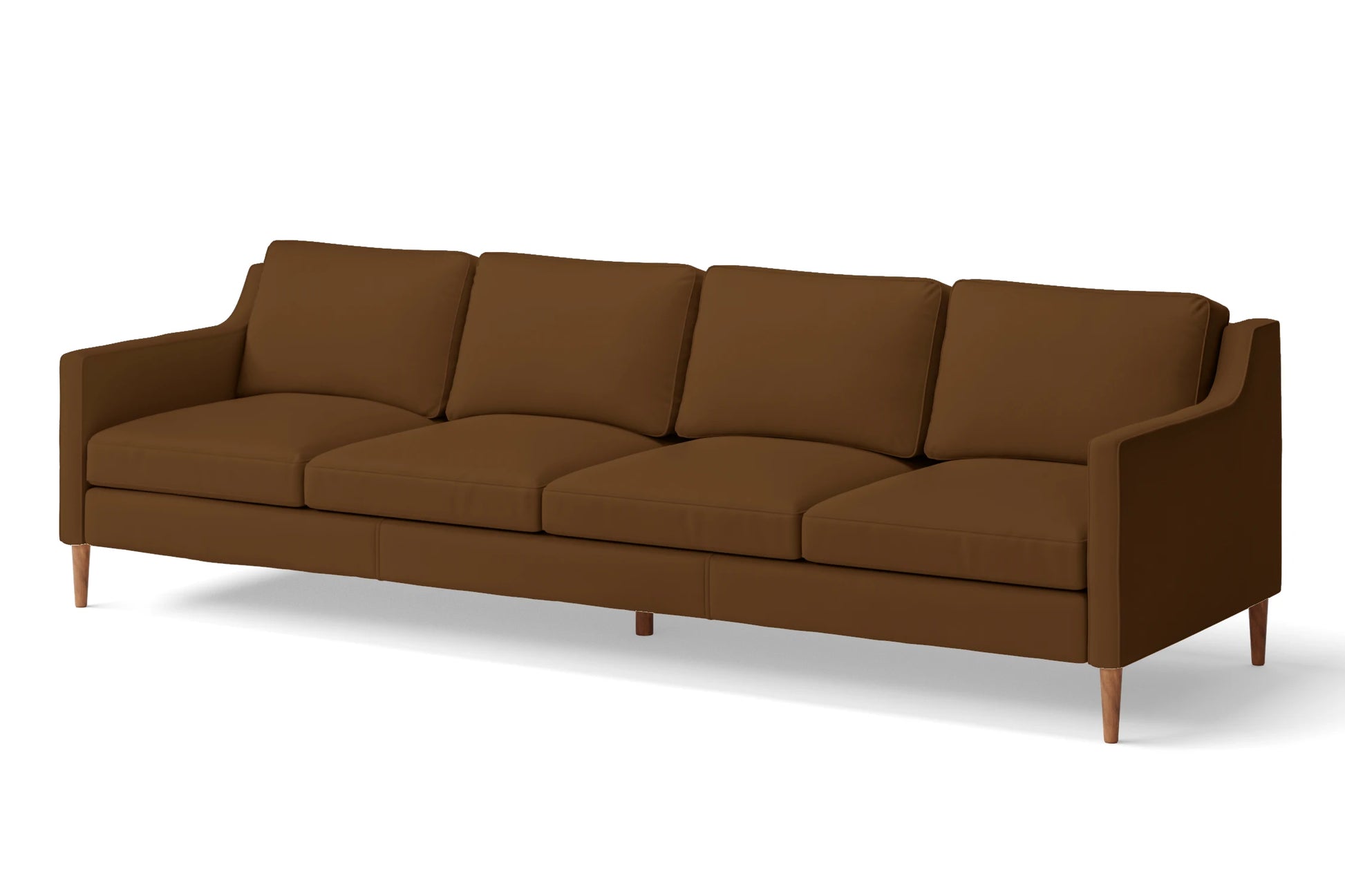 Greco 4 Seater Sofa Walnut Brown Leather