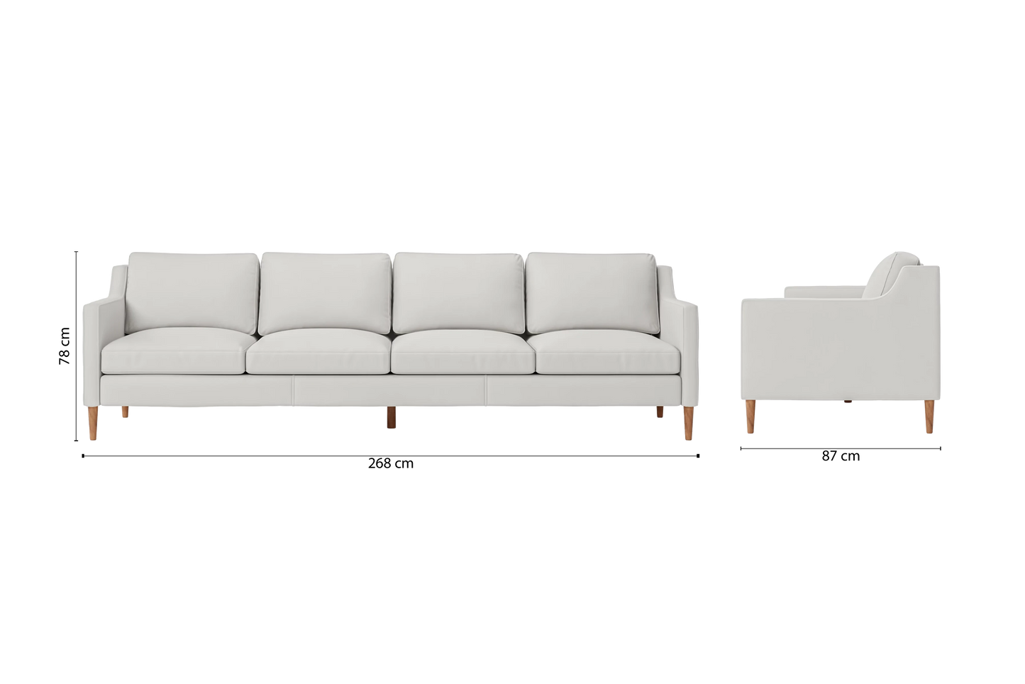 Greco 4 Seater Sofa White Leather