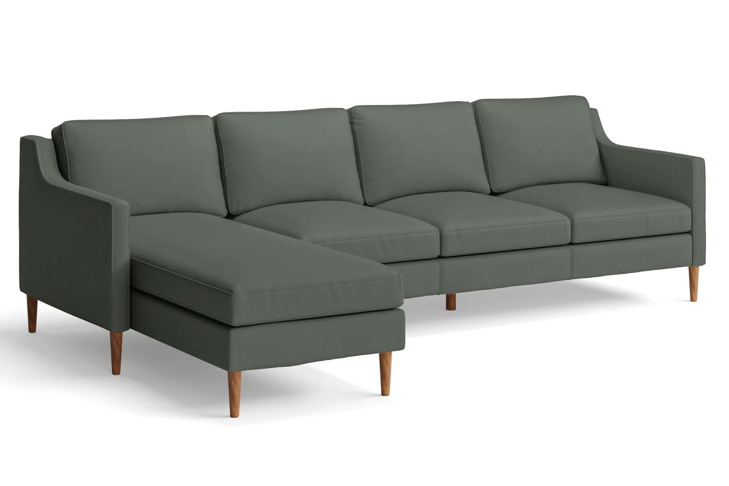 Greco 4 Seater Left Hand Facing Chaise Lounge Corner Sofa Lush Leather