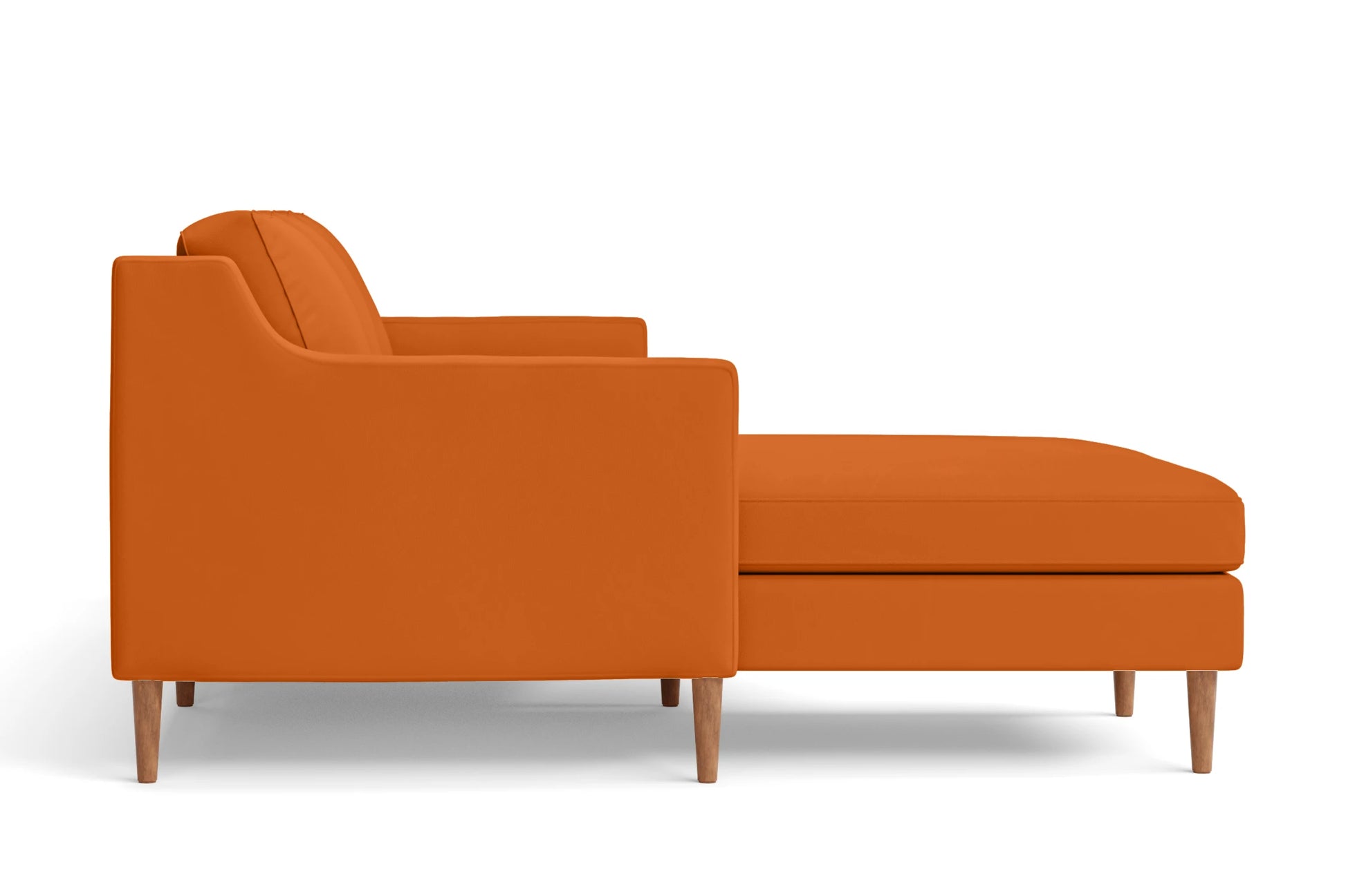 Greco 4 Seater Left Hand Facing Chaise Lounge Corner Sofa Orange Leather